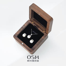 欧诗漫珠宝 白色淡水无核珍珠项链耳钉套装925银8-9mm 赠送40-45cm 月半弯38910