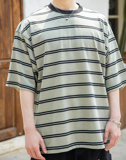W522812358条纹短袖T恤 商品图1