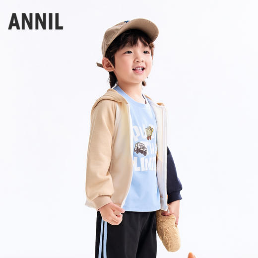 【实体店同款】男女童带帽针织外套秋季新款安奈儿童装XM535007 商品图2