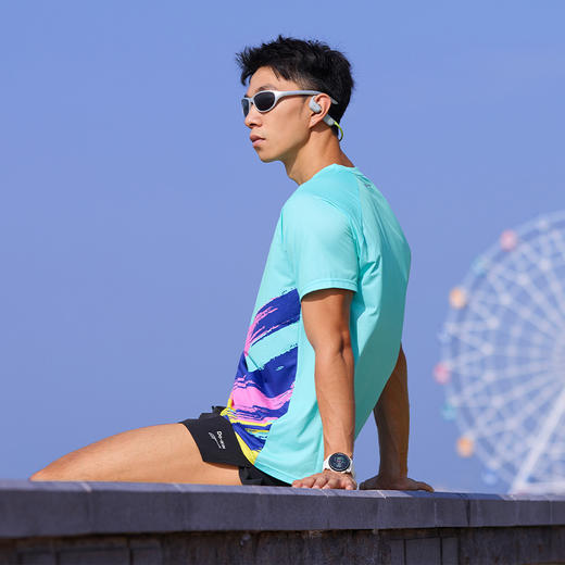 多威涂鸦圆领衫男透气速干短袖轻薄运动T恤2242518 商品图3