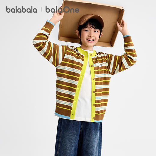 巴拉巴拉balaOne童装儿童开衫男童2025新款秋装毛衣女童纯棉毛衫 商品图1