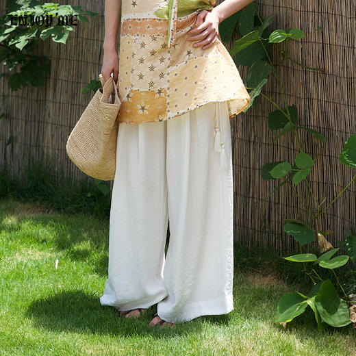 【门店同款】ENJOY夏季“假日漫寻”松弛流苏阔腿裤 163693438 商品图0