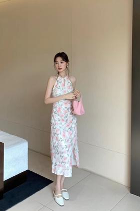 SIA SAYLOR 法式浪漫印花褶皱连衣裙 20890