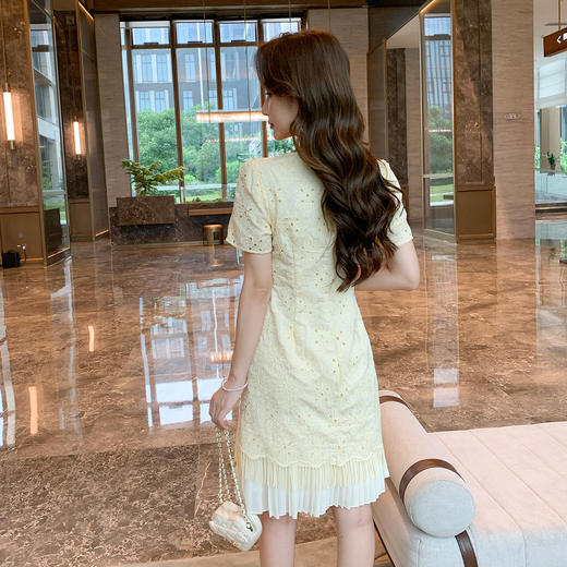 奢姿大码女装2025夏季减龄流苏设计连衣裙胖妹妹气质拼接圆领裙子9952858435【1】 商品图3