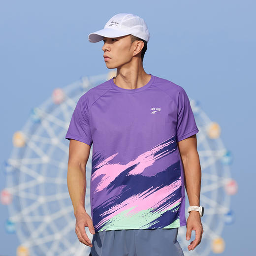 多威涂鸦圆领衫男透气速干短袖轻薄运动T恤2242518 商品图5