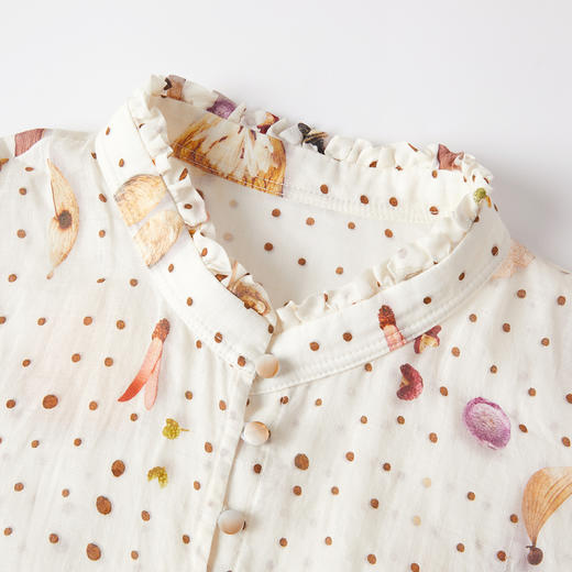 谜底连衣裙长袖女2025秋季新品原创印花苎麻垂柔美长裙253ML1224 商品图3