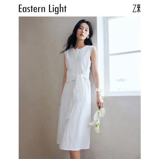 Eastern Light/乙来法式系带连衣裙新款夏季挺括慵懒A字裙子 商品图2