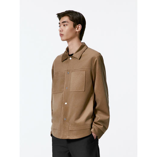 GXG男装 绒面质感时尚夹克男外套 24秋季热卖翻领外套G24X213057 商品图2