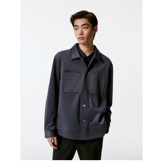 GXG男装 绒面质感时尚夹克男外套 24秋季热卖翻领外套G24X213057 商品图1