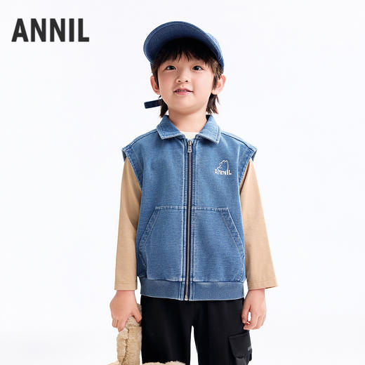 【实体店同款】男童翻领针织马夹秋季新款安奈儿童装XB532111 商品图0