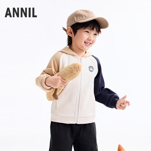 【实体店同款】男女童带帽针织外套秋季新款安奈儿童装XM535007 商品图1