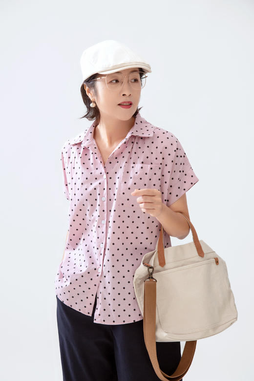 波点短袖衬衫 商品图0