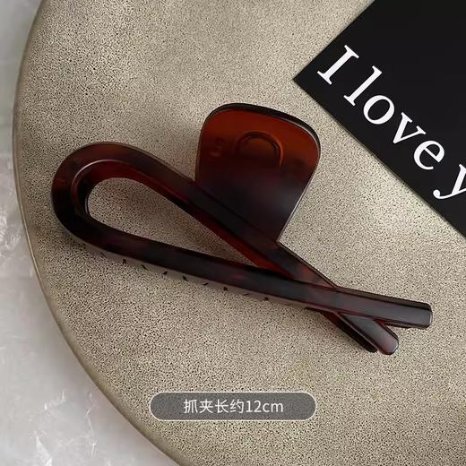 复古玳瑁色亚克力磨砂抓夹女高级感鲨鱼夹 商品图6