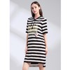 L1裘堤婼JETEZO	连帽短袖条纹连衣裙	BA1115E2 商品缩略图0