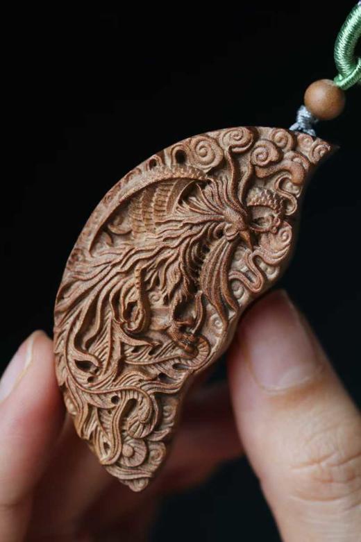 老山檀香【龙凤佩】吊坠 商品图6