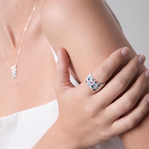 订购6周到｜Joidart-AUBE-银色 彩色珐琅 多圈 戒指［西班牙设计师］ 商品图2