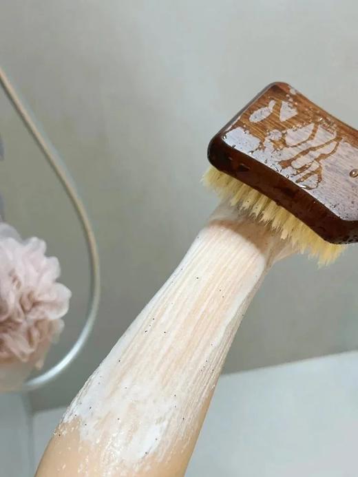 伊能静和董洁强烈安利【乌檀木猪鬃毛沐浴刷】原生乌檀木➕天然猪鬃毛，刷毛软硬适中丨干湿两用丨好拿省力！配合沐浴油或者磨砂膏一起用，洗完皮肤巨滑！嫩！润！ 商品图1