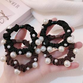 韩国ins风珍珠小肠发圈皮筋高弹力发绳网红气质高马尾扎头发头绳 1个