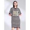 L1裘堤婼JETEZO	连帽短袖条纹连衣裙	BA1115E2 商品缩略图3