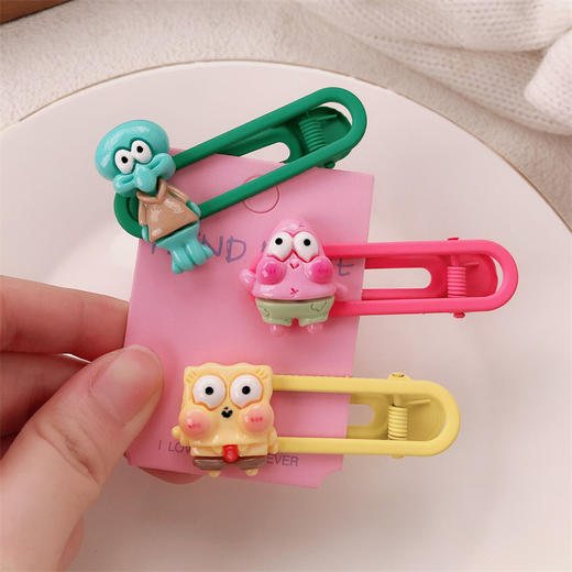 明星同款海绵宝宝发夹女后脑勺派大星可爱刘海夹侧边鸭嘴夹子发卡 1个 商品图4