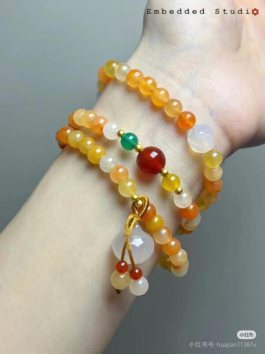 天然金丝玉多圈手串 贼显白的蜜糖配色 商品图3