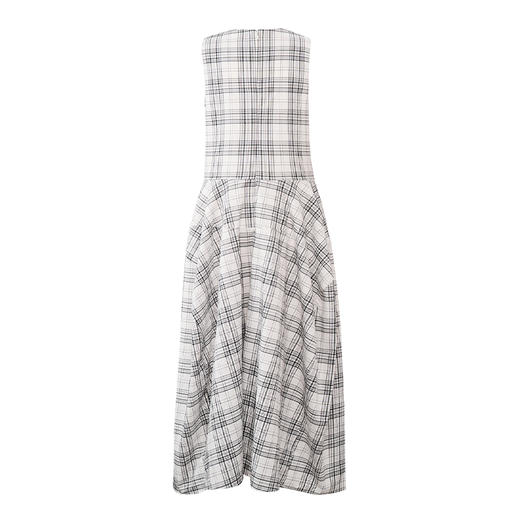 【2件9折】【Petit Bari】(多色)复古清新肌理感格纹无袖长款连衣裙 商品图6