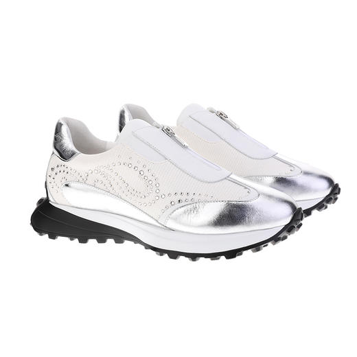 sheme野纤物语系列环保火草绒银色刺绣一脚蹬女运动鞋可定制 商品图5