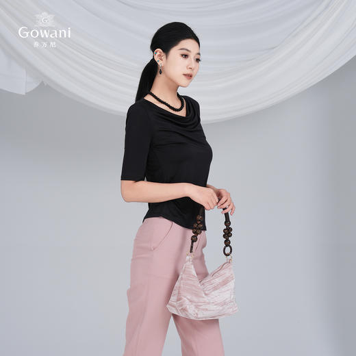 【三色可选】轻盈云朵感法式荡领弹力T恤EZ2C133 商品图3