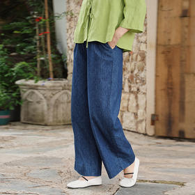 绽放405朵/多巴胺·老友牛仔裤宽松拖地老爹裤直筒裤棉麻阔腿裤女