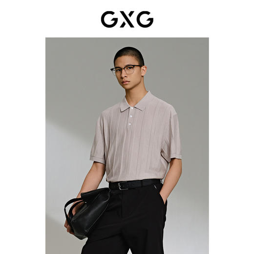 GXG男装 立体条纹提花polo夏热卖G24X242032 商品图3