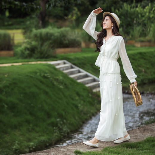 【林栖设计小店】桑蚕丝半身裙立体花朵飘逸气质2025秋季新款宽松裙子女1953028 商品图3