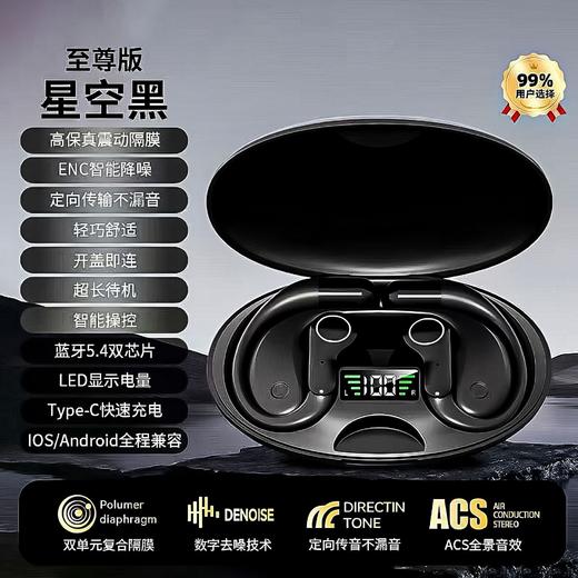 新款OWS蓝牙耳机S800  狂甩不掉的挂耳式蓝牙耳机🔥超长续航+重低音环绕，畅听不停歇！挂耳式气传导超长续航  无线运动蓝牙耳机 商品图5