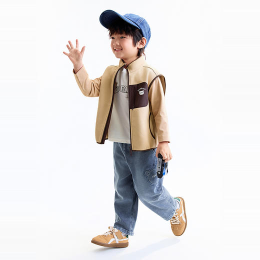 【实体店同款】男女童针织马夹秋季新款安奈儿童装XM532139 商品图6