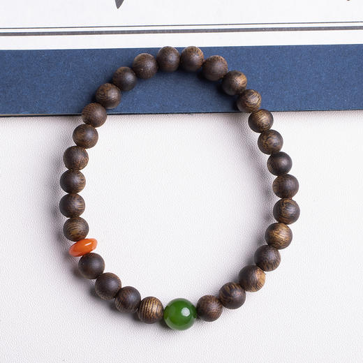 xy0408，沉香+碧玉南红手串 商品图3