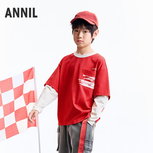 【实体店同款】男童圆领长袖针织衫秋季新款安奈儿童装AB531102 商品图1