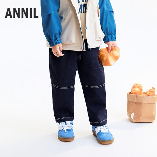 【实体店同款】男童全腰梭织单裤秋季新款安奈儿童装XB536005 商品图2