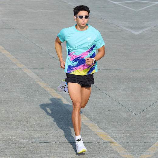 多威涂鸦圆领衫男透气速干短袖轻薄运动T恤2242518 商品图2