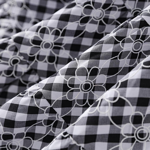 「高货wl」全新升级【铂金会员330/天猫439/差价109】(35653)洛诗琳设计感植绒格纹连衣裙2025夏季法式清新减龄大摆裙 商品图3