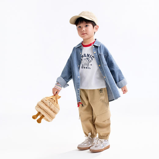 【实体店同款】男童翻领牛仔上衣秋季新款安奈儿童装XB531170 商品图3