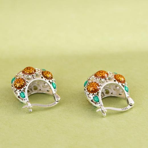 【向阳花开】S925银滴油向日葵花镂空耳包耳饰【SCH-SY33338】 商品图2