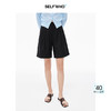 SELFWHO羊毛混纺西装短裤女2025夏新款薄款双褶设计高腰A字休闲裤 商品缩略图0