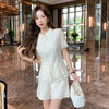 奢姿大码女装2025夏季气质立领蕾丝两件套胖妹妹时尚减龄短袖套装9952953468 商品缩略图1