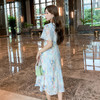 奢姿大码女装2026夏季时尚V领短袖连衣裙胖妹妹气质碎花连衣裙9952822058 商品缩略图3