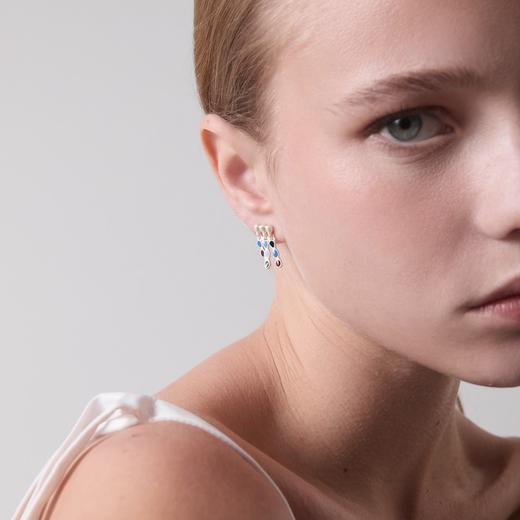 订购6周到｜Joidart-AUBE-银色 彩色珐琅 流苏 吊坠 耳环［西班牙设计师］ 商品图2