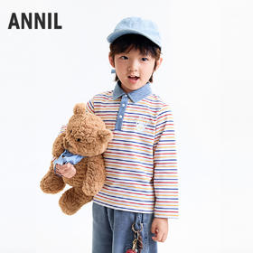 【实体店同款】男童翻领长袖针织衫秋季新款安奈儿童装XB531154