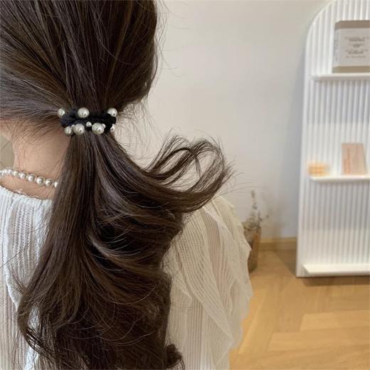 韩国ins风珍珠小肠发圈皮筋高弹力发绳网红气质高马尾扎头发头绳 1个 商品图1