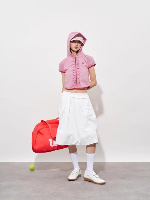 FMACM/JK2506/闷与狂FMACM格纹花边连帽短袖衬衫外套 商品图1