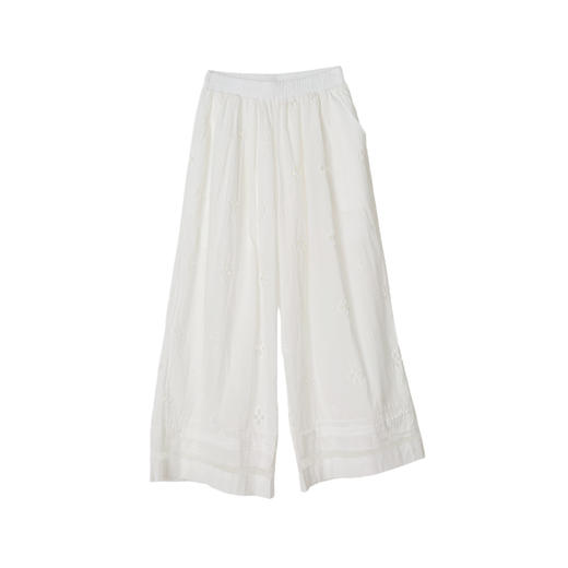 【门店同款】ENJOY夏季“假日漫寻”刺绣花阔腿裤 163598414 商品图4