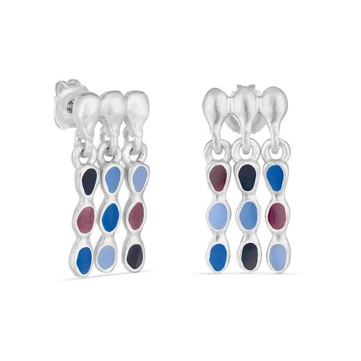 订购6周到｜Joidart-AUBE-银色 彩色珐琅 流苏 吊坠 耳环［西班牙设计师］ 商品图1