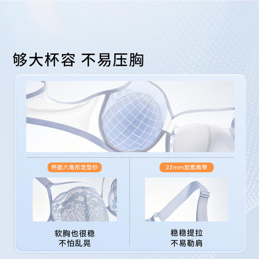 【15号积分兑换】[微甜3.0plus]大胸显小内衣女超薄蕾丝文胸大码性感胸罩夏季 商品图2